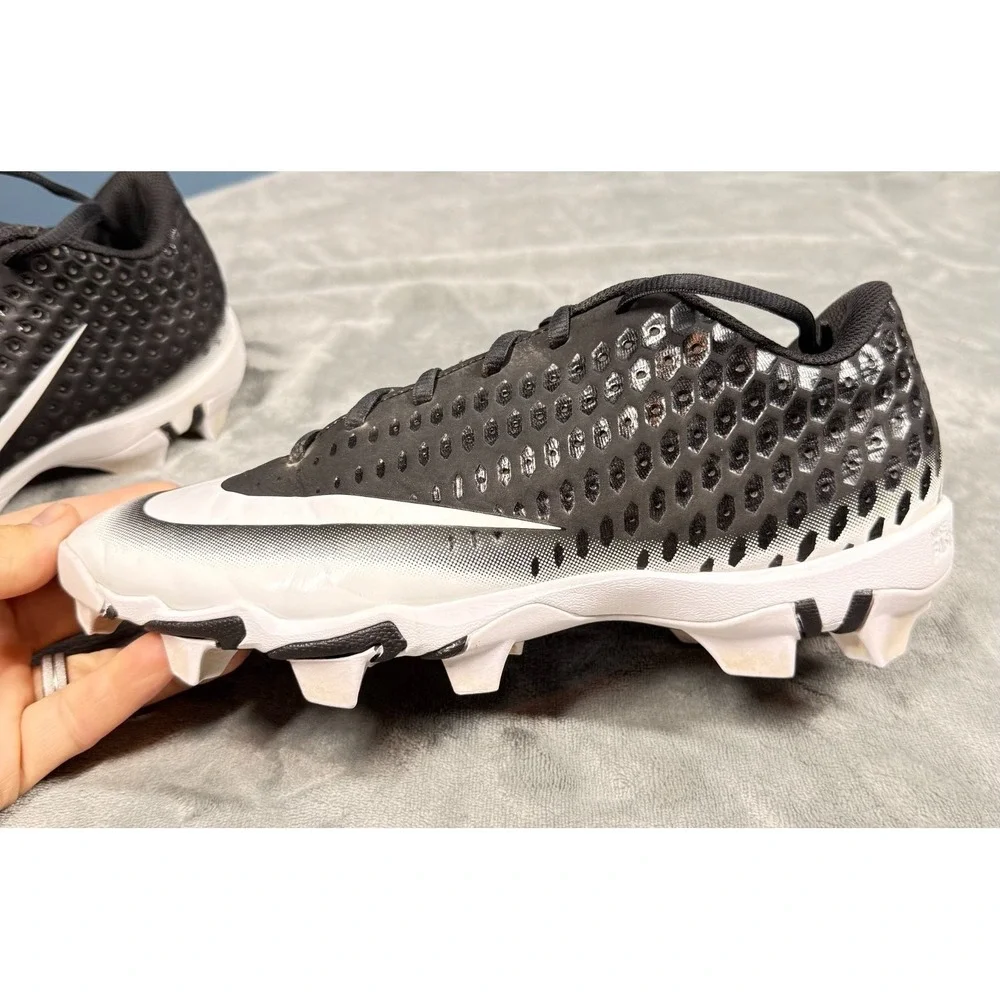 Nike Vapor Ultrafly Mens 8.5 Baseball Cleats Black White Molded